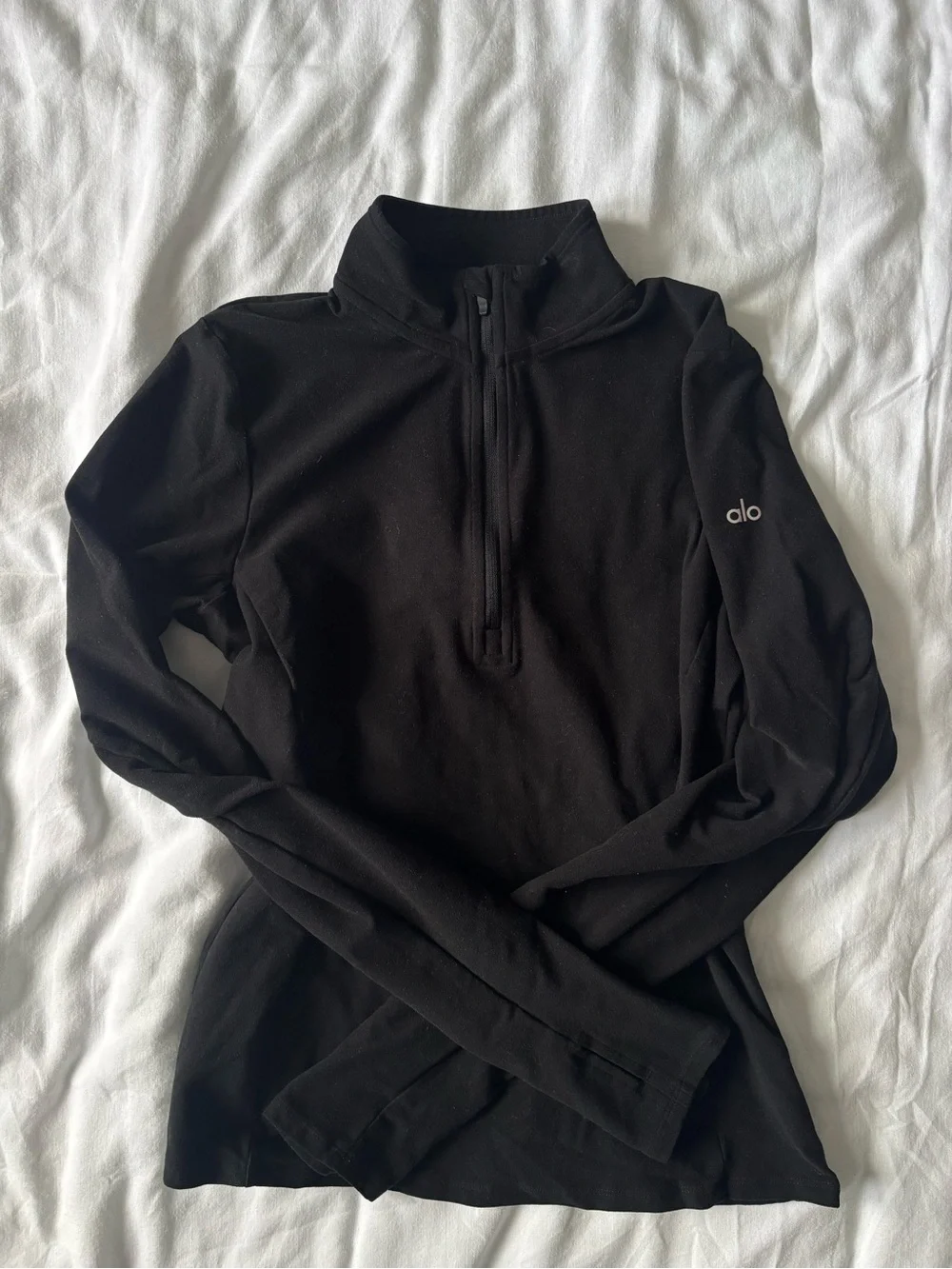 Alo Yoga Alosoft 1/2 Zip Rapid Pullover in Black